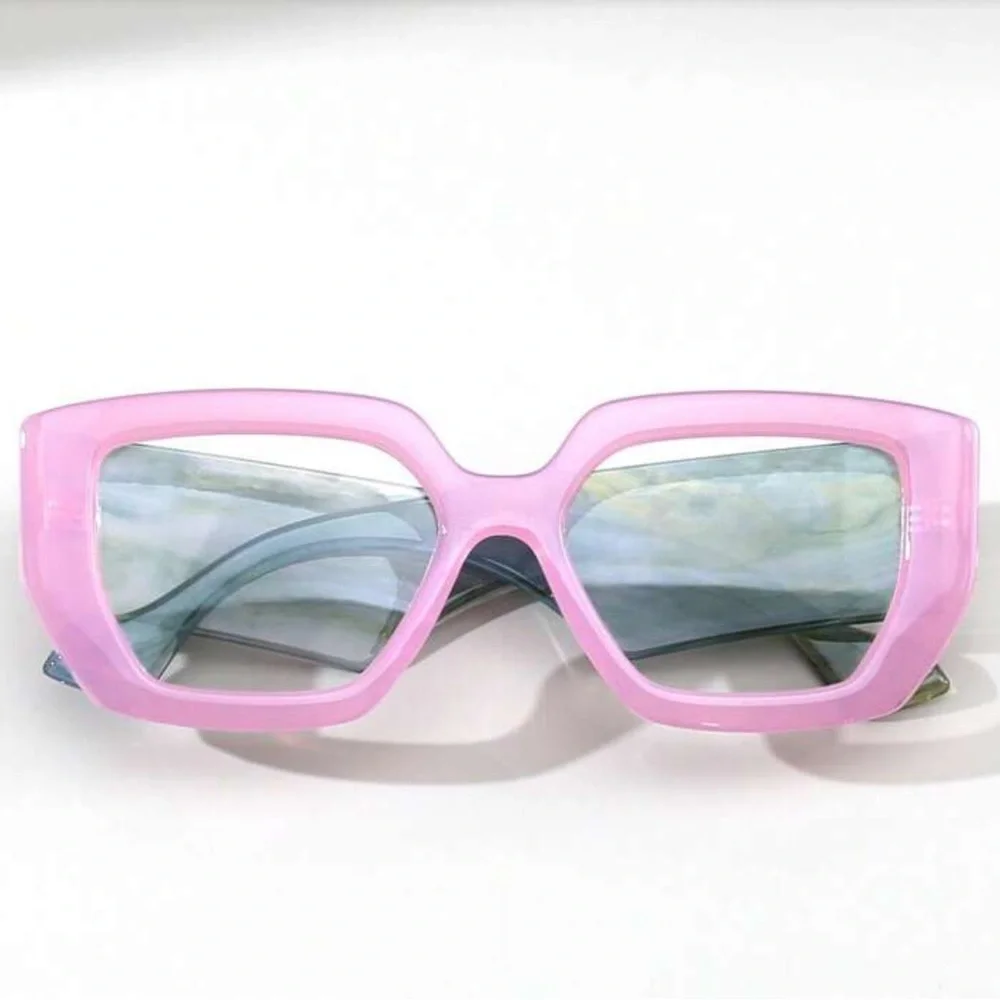 ✨Pink and Green Square Frame Glasses